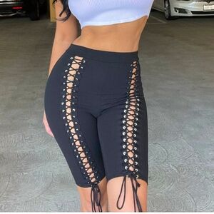 NEW Lace up biker shorts